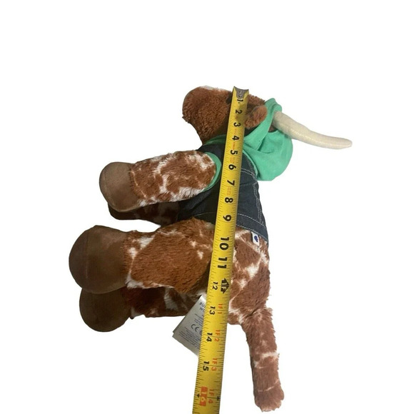 Build A Bear Longhorn Cow Brown & White Spotted Bull Plush With Outfit - Picture 9 of 13